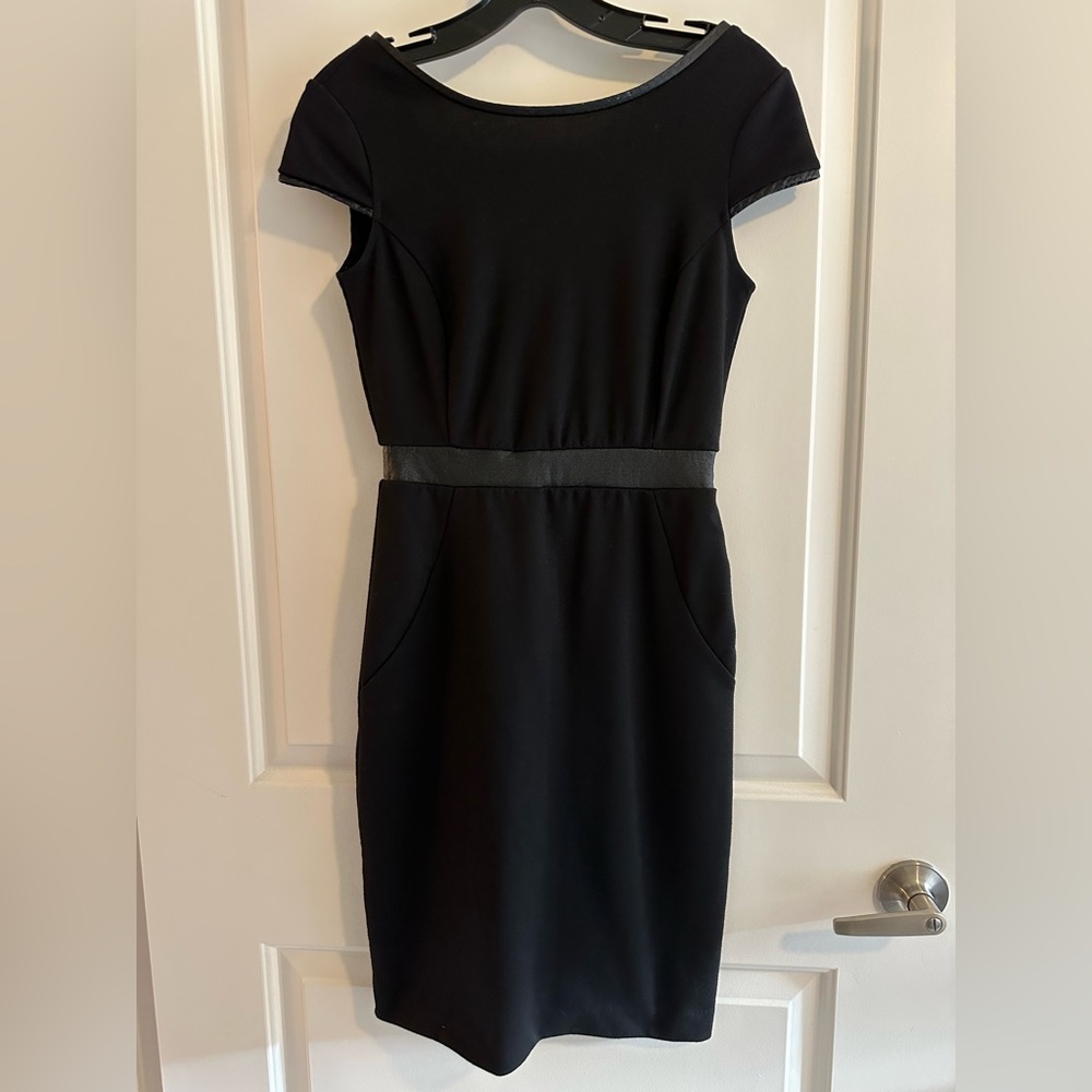 The Limited Black Dress with Faux Leather Accent Belt